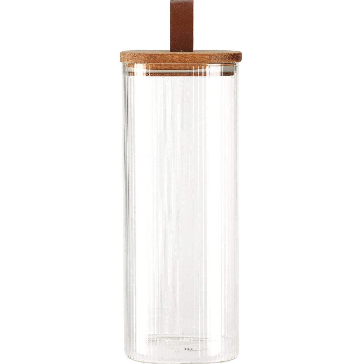 GLASBEHÄLTER Holzdeckel - Transparent, Glas (10.5/25.5/10.5cm)