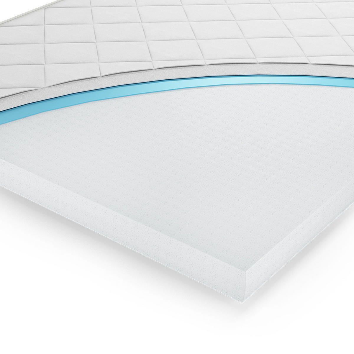 MATRATZENSCHONER Weiß 90 x 200 cm Pur 340 Topper - Weiß, Textil - VitaliSpa