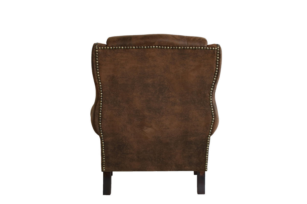 CHESTERFIELD-SESSEL Anton Braun Microfaser Vintageoptik - Braun, Holz/Textil (102/102/93cm) - S-Style Möbel