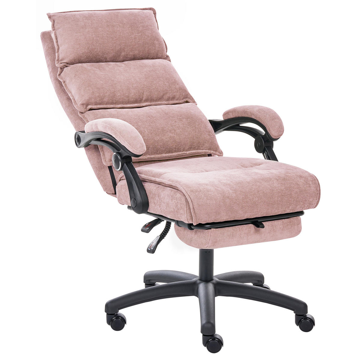 CHEFSESSEL Chenillegewebe Pastellrosa Eaton - Pink, Textil (50/114/66cm) - Beliani