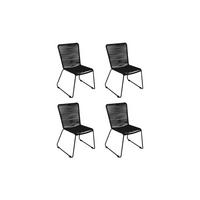 GARTENSTUHL 4ER-SET ISRA - Schwarz, Textil/Metall (58/88/55cm) - SAM