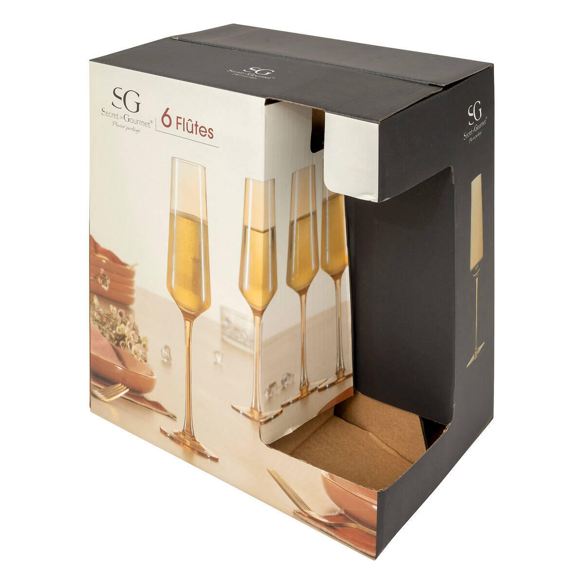 CHAMPAGNERGLÄSER Olga 6er-Set - Orange, Glas (7L) - Secret de Gourmet