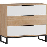 KOMMODE LANDRE 03 - Schwarz/Weiß, Holzwerkstoff (90/80/60cm)