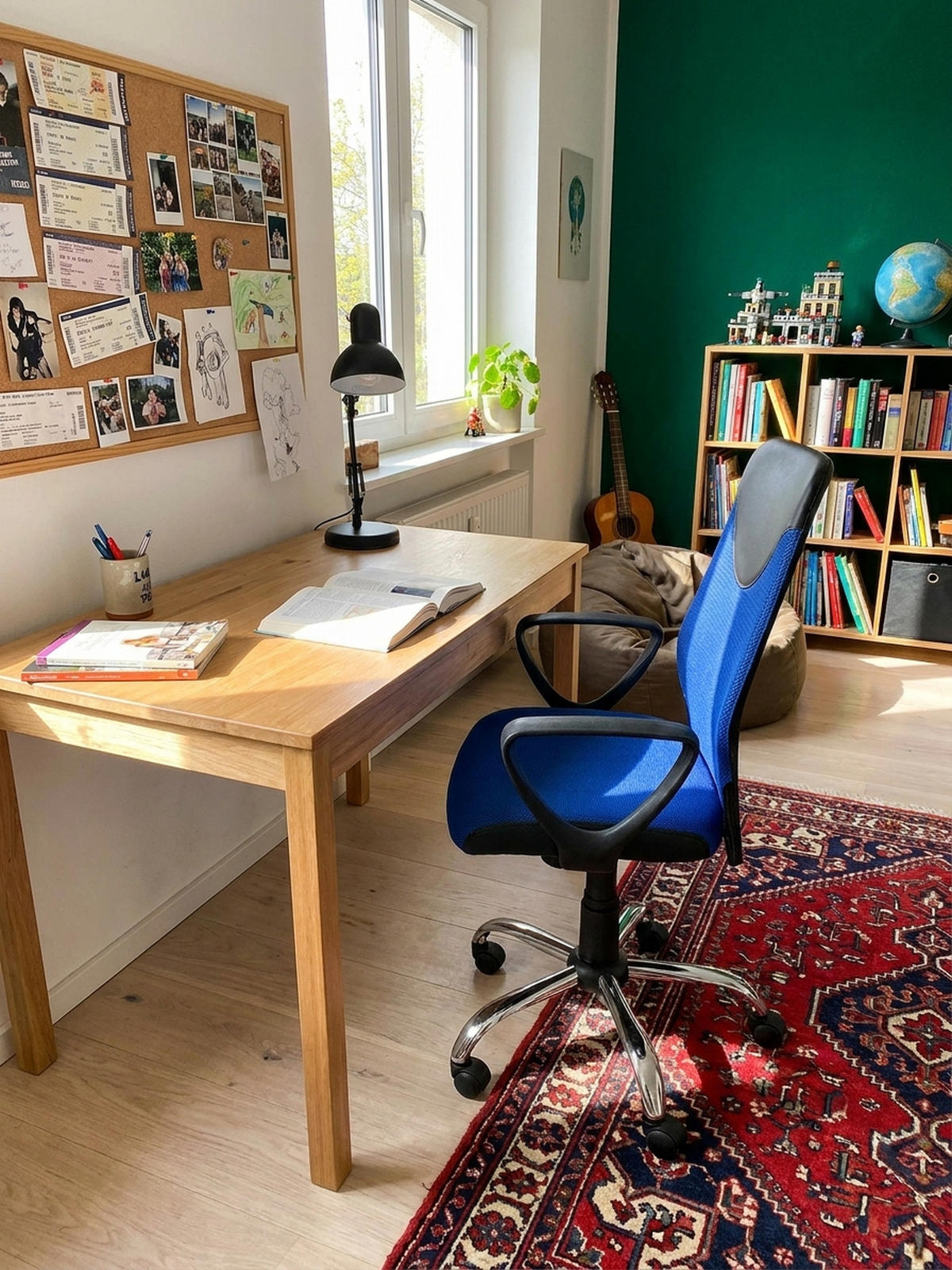 JUGENDDREHSTUHL Nylon Ergonomisch Höhenverstellbar DAVOS, Blau 60x60x101 cm - Blau/Silberfarben, Textil/Metall (60/101/60cm) - KADIMA DESIGN