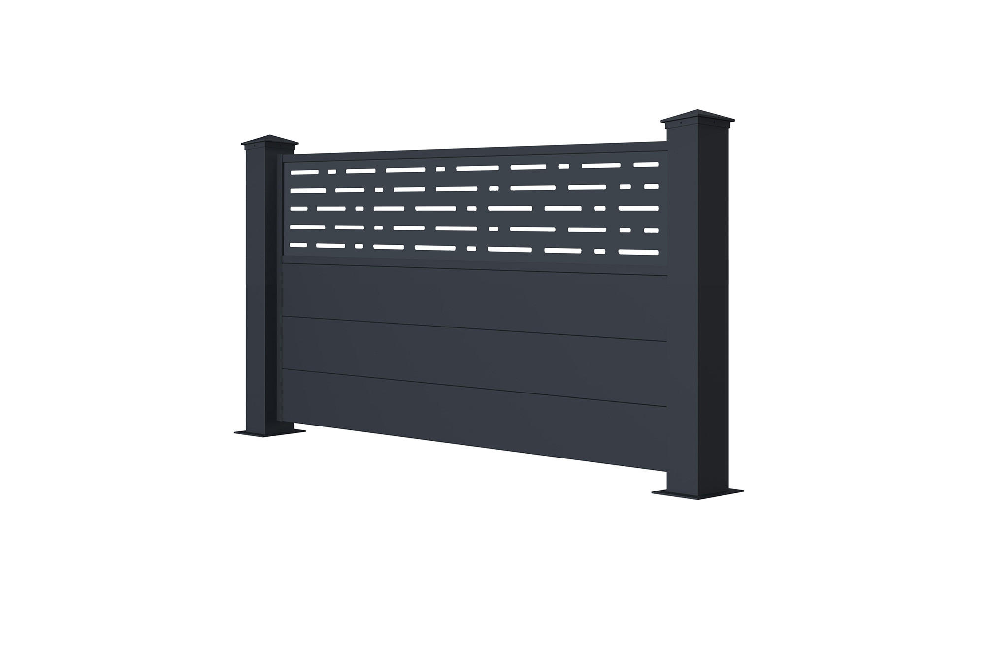 VORGARTENZAUN 2er-Set Arlberg grau 1,9m H.90cm aluminium - Grau, Metall (378/89cm) - Casanoov