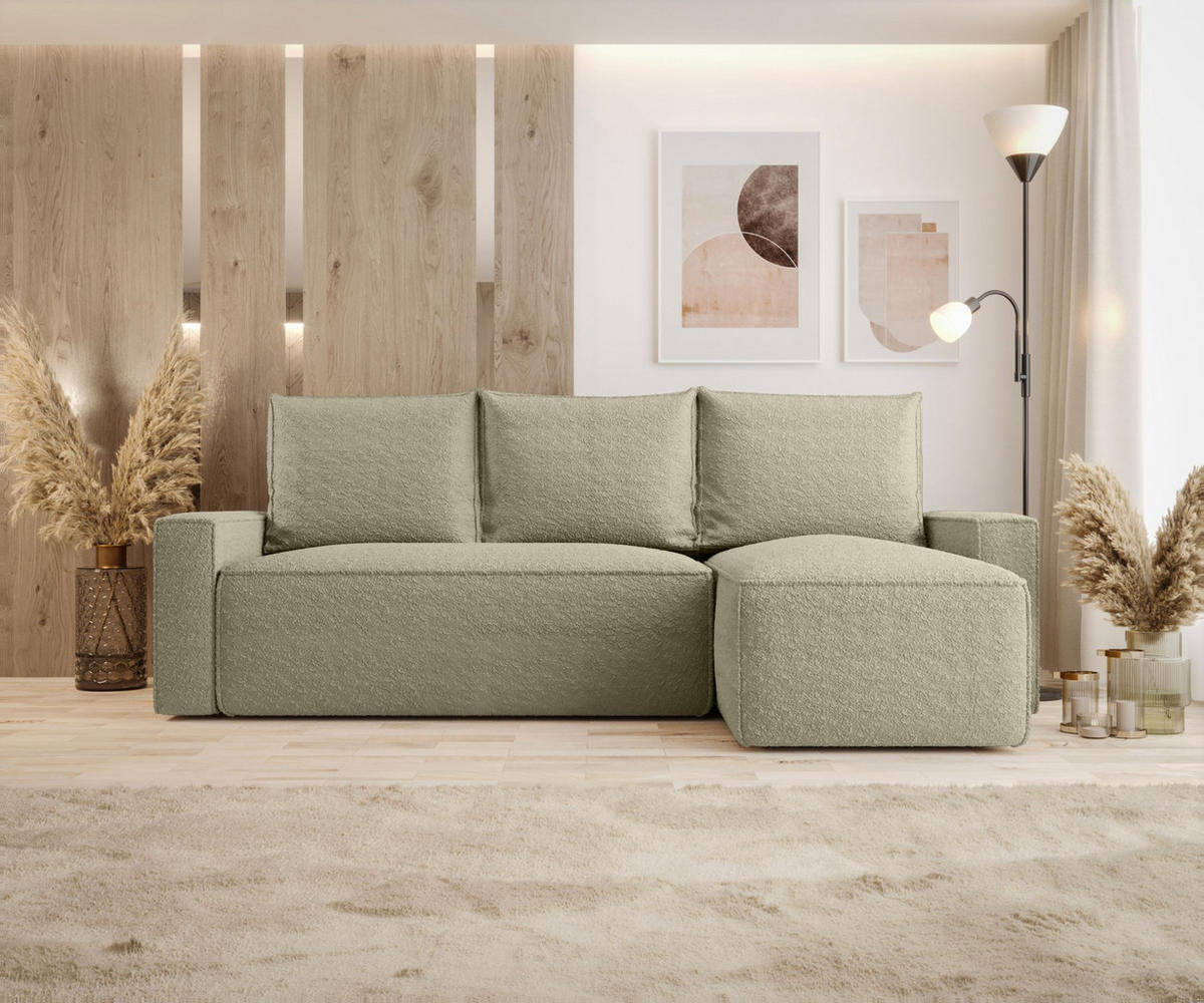 ECKSOFA mit Schlaffunktion SAVIO Quelle 06 Rechts - Beige, Textil (232/140cm) - Bedante