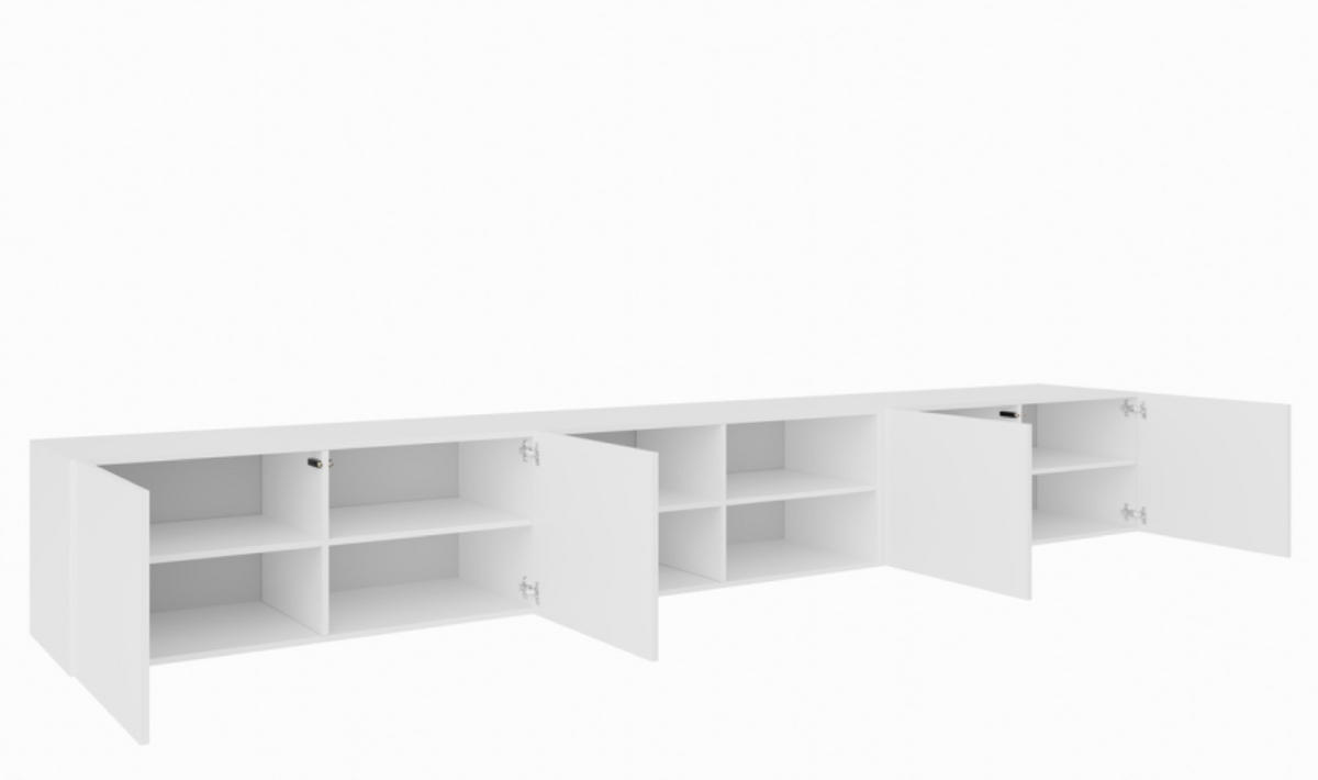 TV-SCHRANK Weiß LION Offene Regale 300 cm - Weiß, Holzwerkstoff (300/41/40cm) - Sepro Meble
