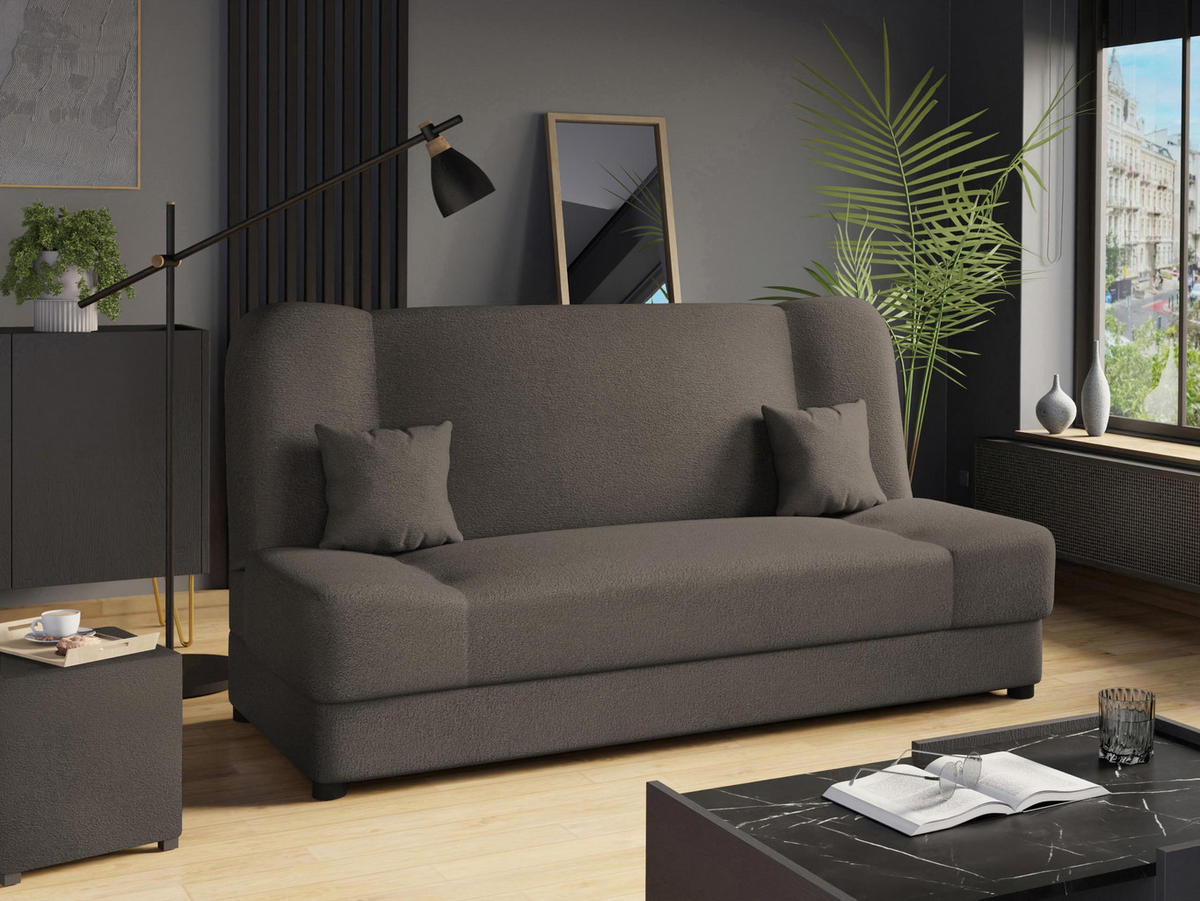 SCHLAFSOFA Jonas - Hellbraun, Holz/Textil (195/86/87cm)