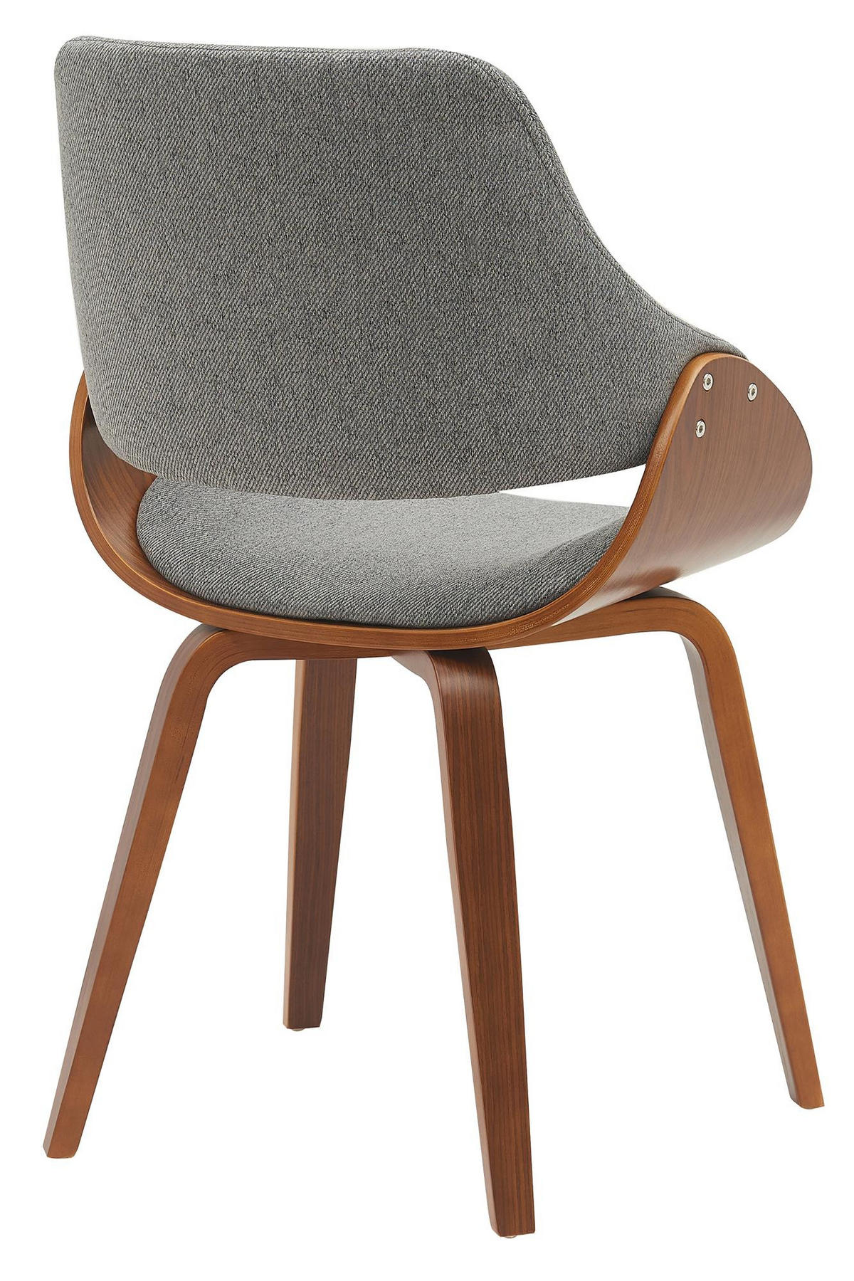 ESSZIMMERSTUHL Stoff walnuss/dunkelgrau - Dunkelgrau/Walnussfarben, Holz/Textil (52/86/54cm) - CLP