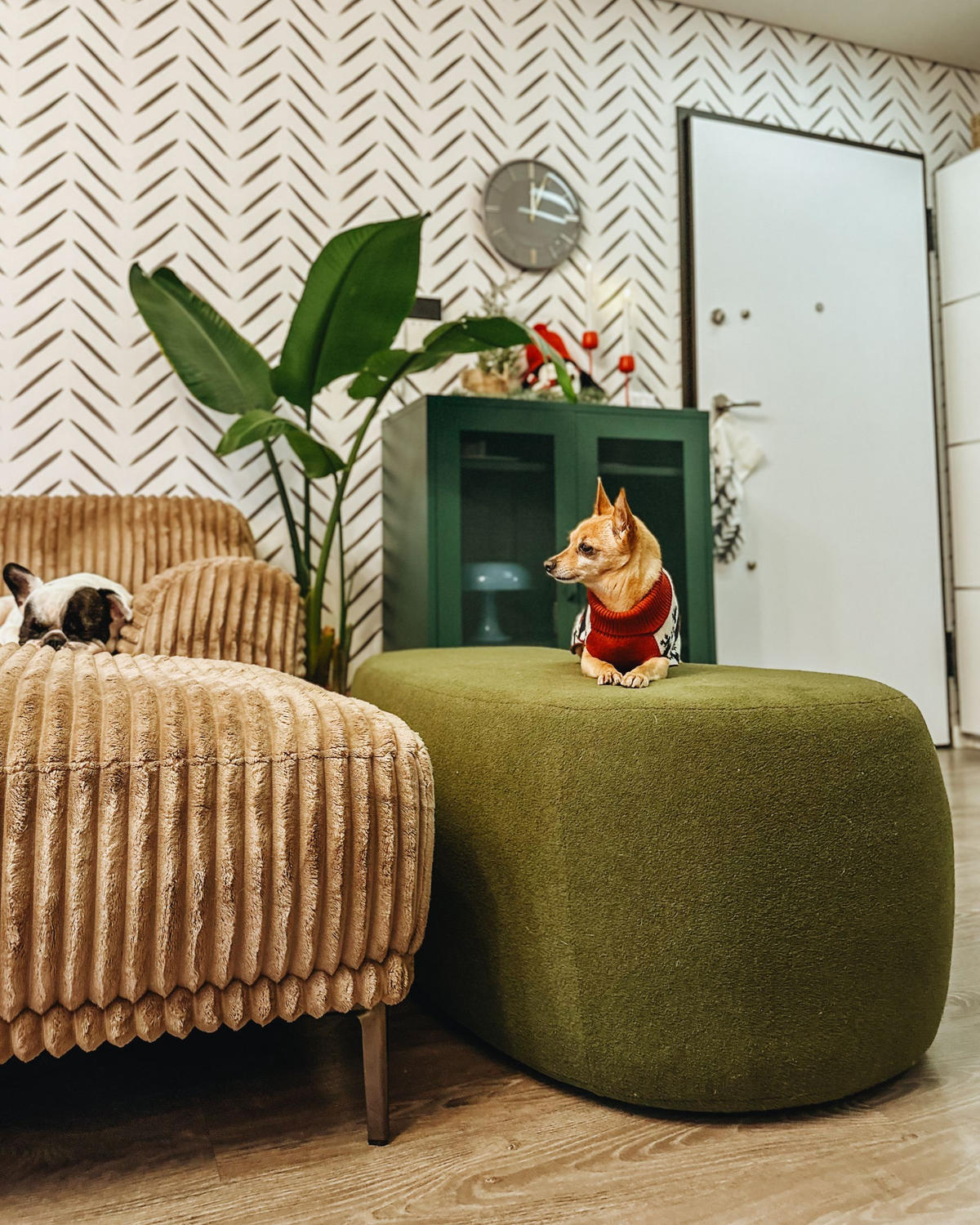 POUF Grün Bayard - Grün, Textil (115/43/56cm) - Beliani