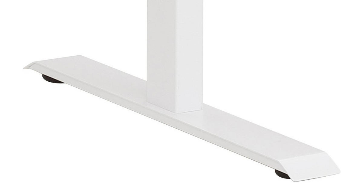 SCHREIBTISCH Weiß 175x80 cm massiver Bambusplatte – von MAJA Möbel, elektrisch höhenverstellbar - Weiß, Holzwerkstoff (80/175/70.5cm)