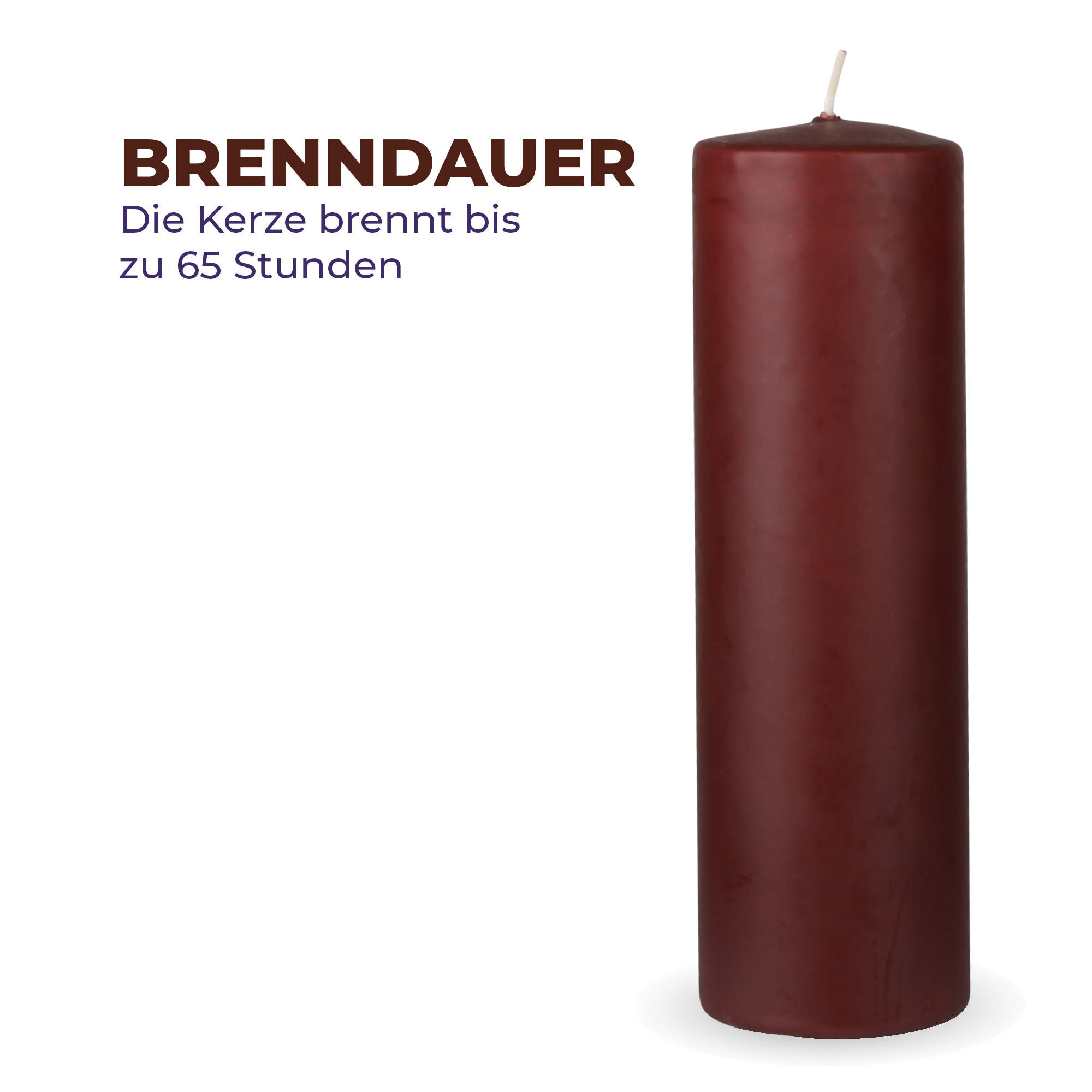 STUMPENKERZEN "Braun", Größe Ø7cm x Höhe: 20 cm - Braun, Naturmaterialien (7/20cm) - HS Candle