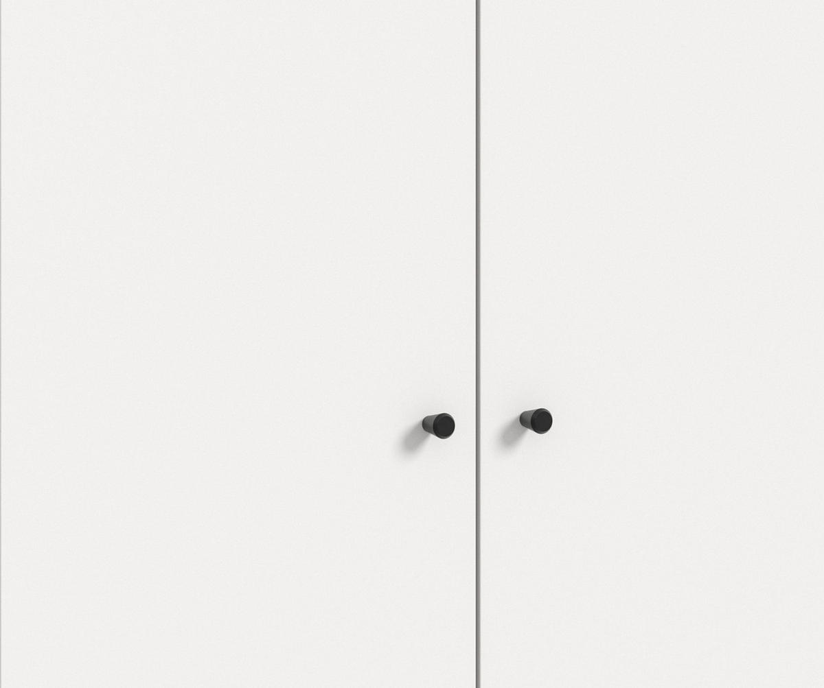 KLEIDERSCHRANK weiß 4-türig 160 cm, Drehtürenschrank mit Kleiderstangen - Schwarz/Weiß, Holzwerkstoff/Kunststoff (160/176/51cm) - Inn.Furn