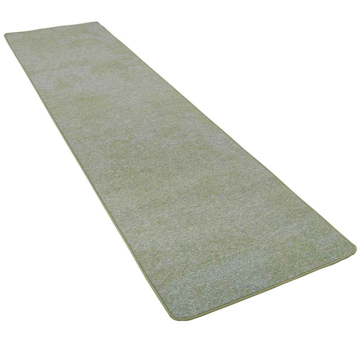 STREIFENBERBER TEPPICH LÄUFER LINES MELIERT - Grün, Textil (100/100cm) - Snapstyle