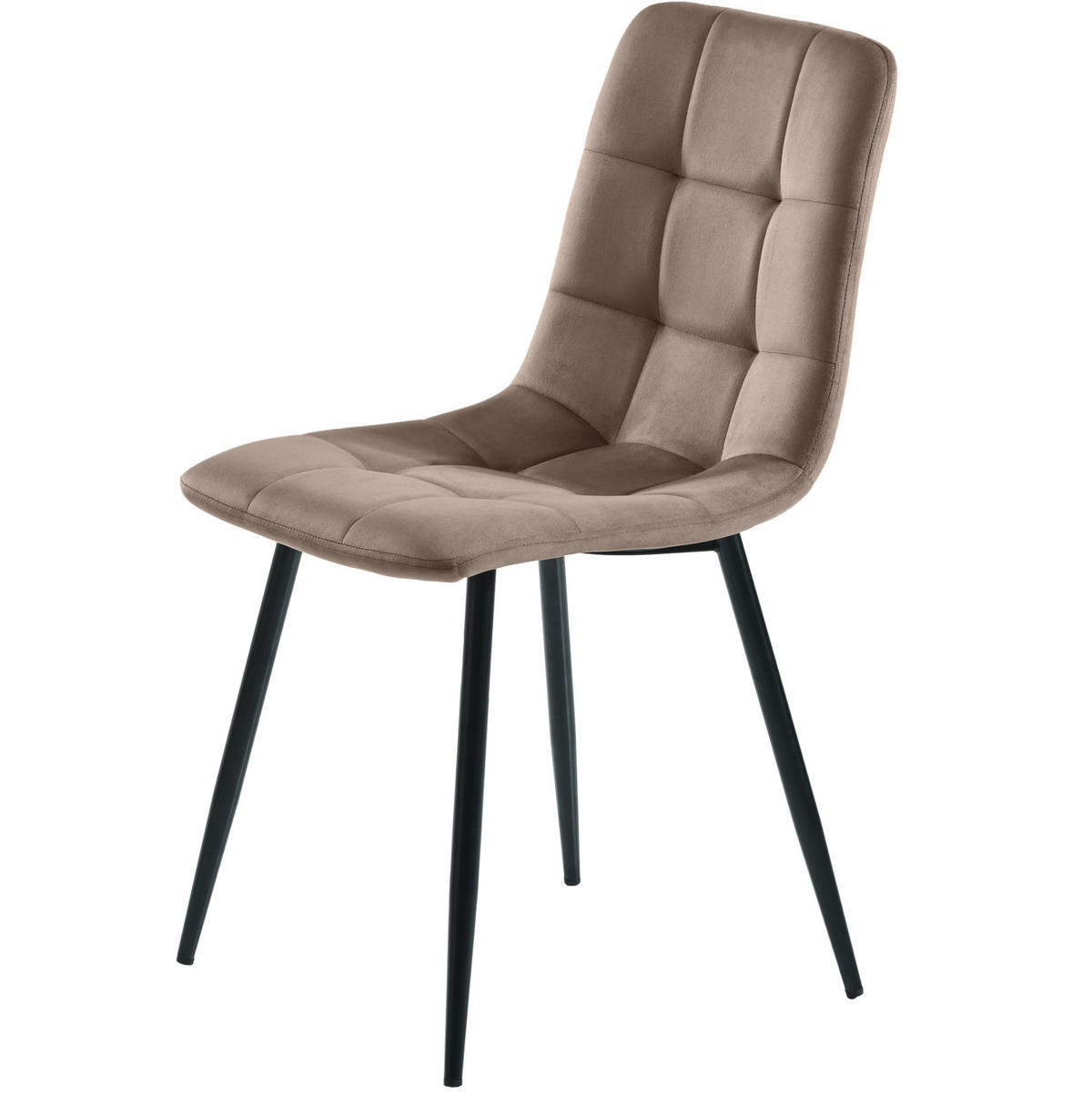 ESSZIMMERSTUHL 4er-Set Samt Braun mit Metallgestell - Braun, Metall (44/86/46cm) - Meubliv