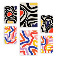 POSTER Set Mit 6 Florid Wie In Farbenfrohe Zusammenfassungen A3 & A4 Rahmenlos - Klar, Papier (29/3cm) - Nacnic