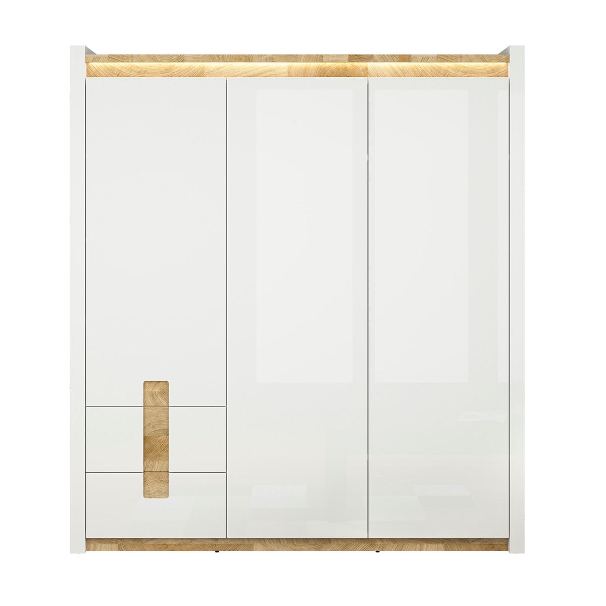 SKŘÍŇ 3DVEŘOVÁ Helios Bílá a dřevo - bílá, kompozitní dřevo (180/202/60cm) - Petits-meubles