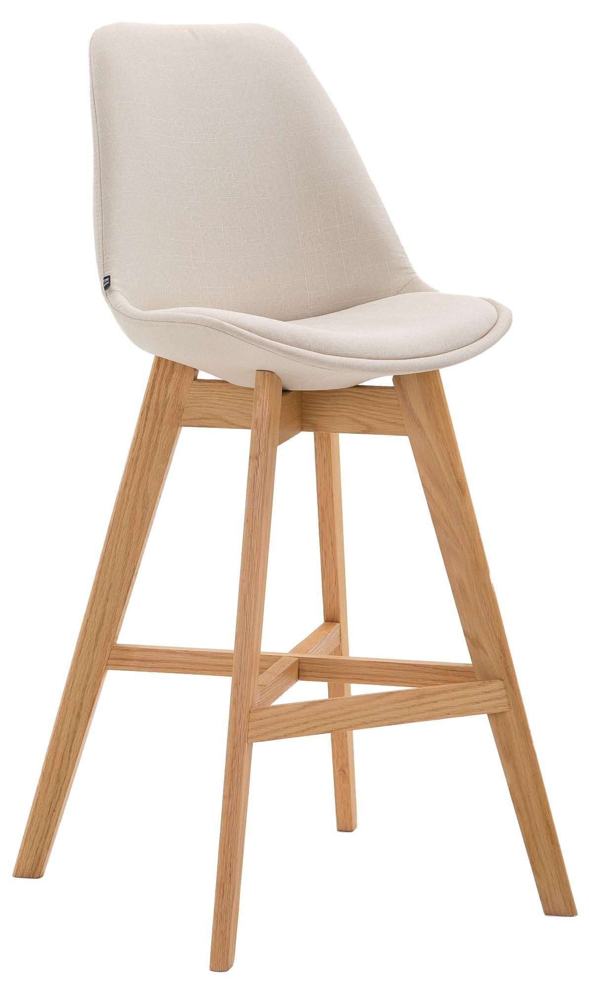 BARHOCKER Cannes Massivholz 112x48x56 cm Creme - Creme, Textil (48/112/56cm) - furnicato