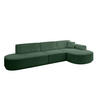 ECKSOFA Ottomane Rechts MARI-L2 - 317x163x81 cm Grün Cord - Schwarz/Grün, Holzwerkstoff/Kunststoff (317/163cm) - ALTDECOR