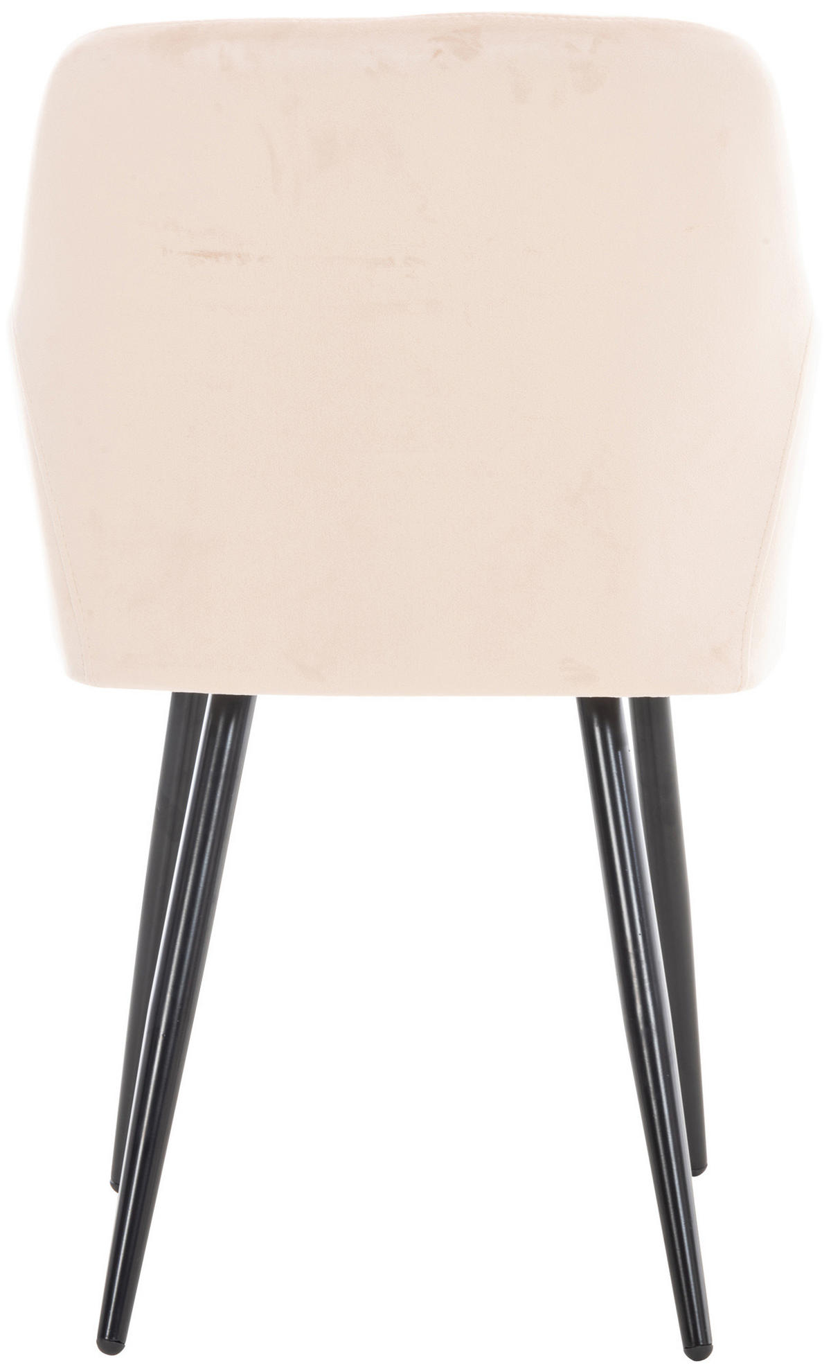 ESSZIMMERSTUHL Shyva Samt, Gestell Metall matt Schwarz Beige - Schwarz/Naturfarben, Textil/Metall (47/84/44cm) - TPFLiving