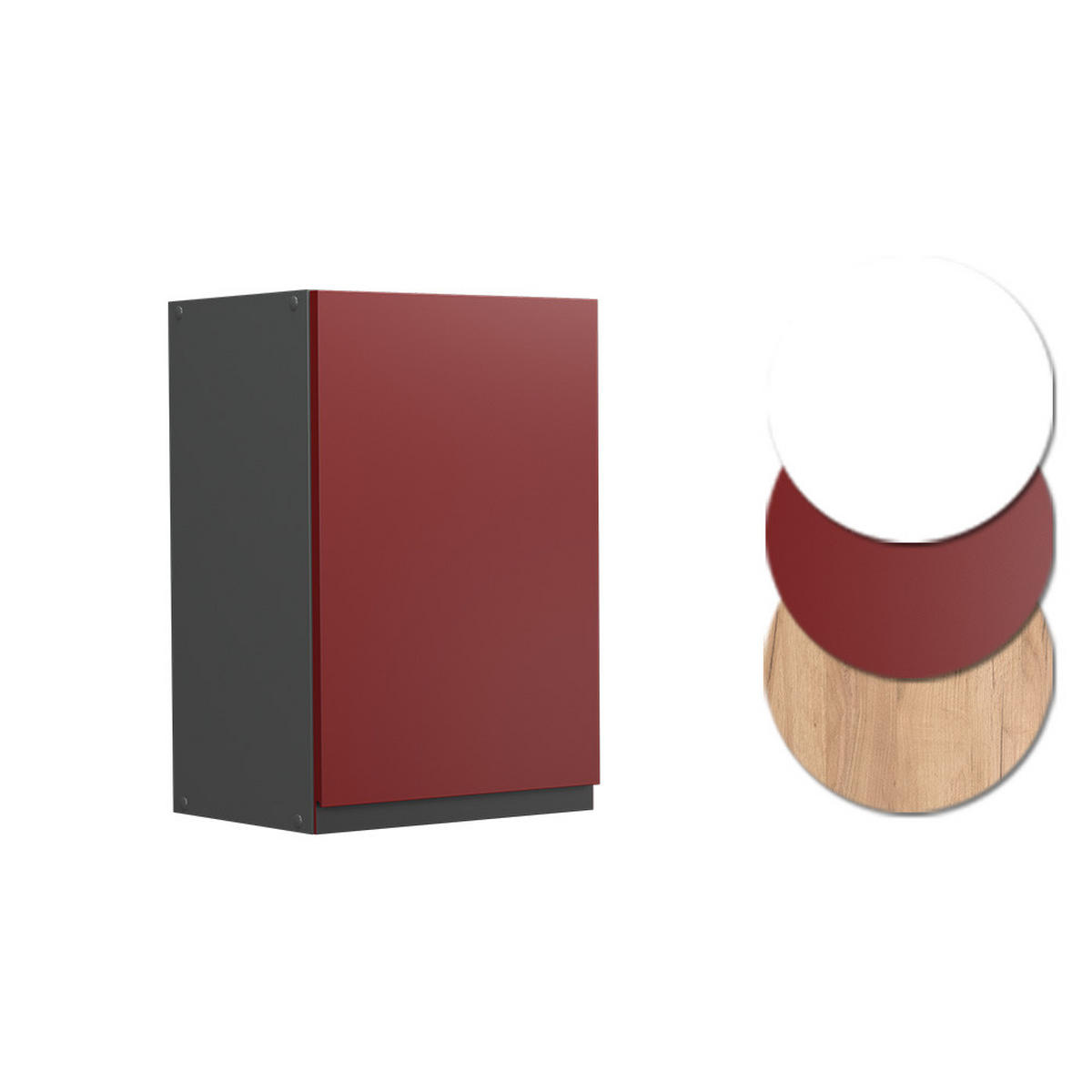 HÄNGESCHRANK R-Line Rot 40 cm J-Shape - Anthrazit/Rot, Holzwerkstoff (40/60/31cm) - Vicco