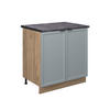 SPÜLENUNTERSCHRANK Fame-Line Hellblau-grau 80 cm mit Regal AP Anthrazit - Eiche Wotan/Blaugrau, Holzwerkstoff (80/82/60cm) - Vicco