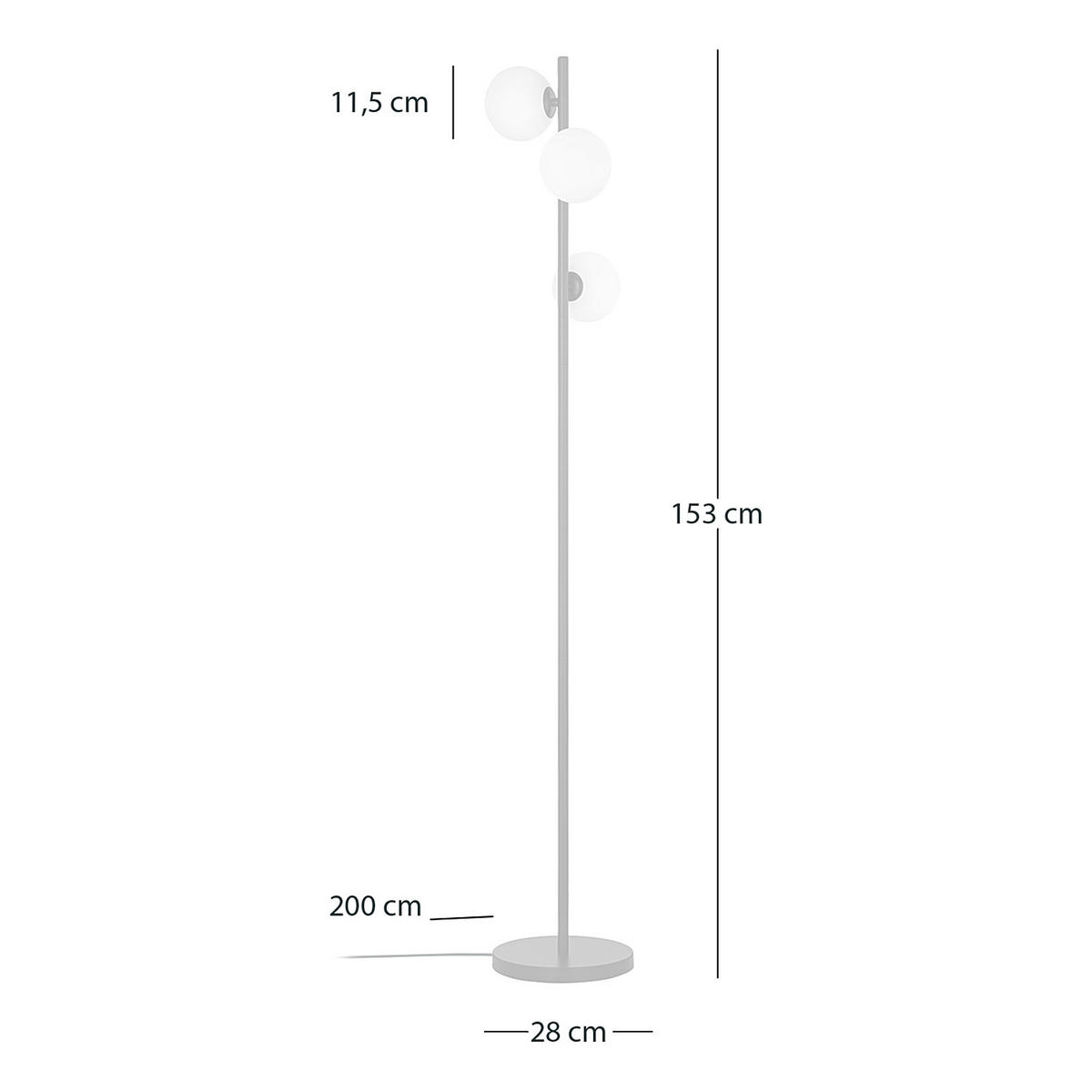 STEHLEUCHTE - Metall - Schwarz, Glas (28/28/153cm) - home24