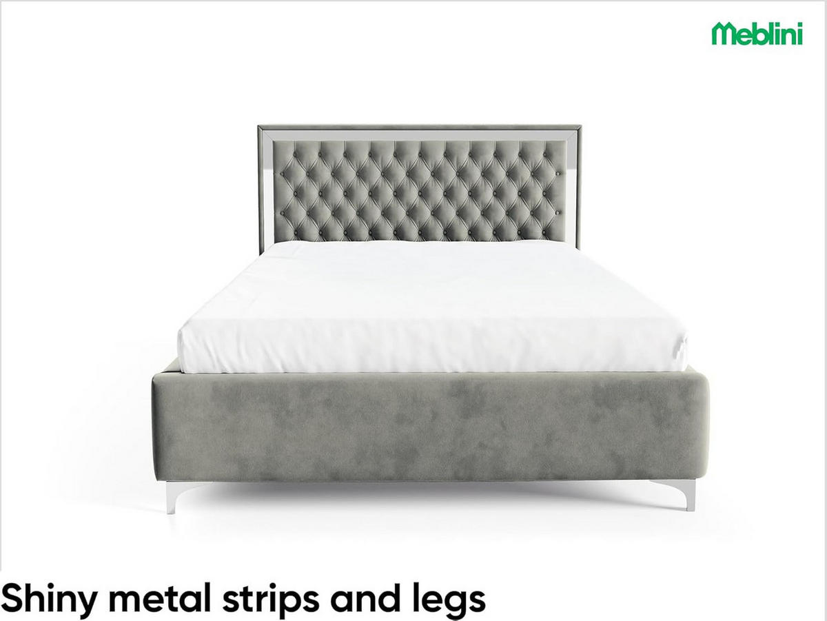 POLSTERBETT ARONA - Grau, Textil (120/200cm) - Meblini