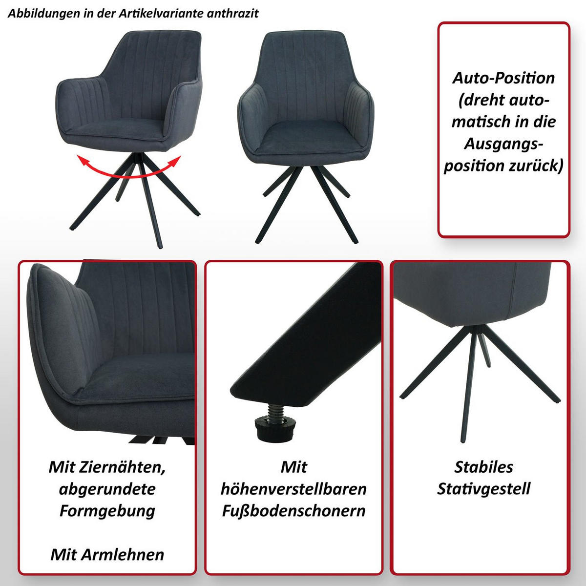 ESSZIMMERSTUHL Braun 6er-Set - Braun, Textil (58/87/55cm) - MCW