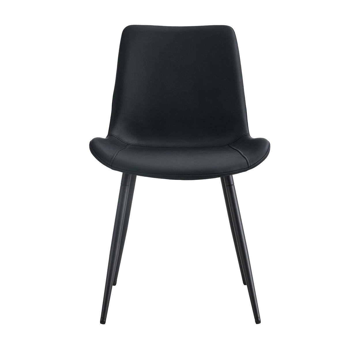 STUHL-SET DE-36498 4 Stück mit Kunstlederbezug Schwarz - Schwarz, Metall (47/83/50cm) - ComfortXL