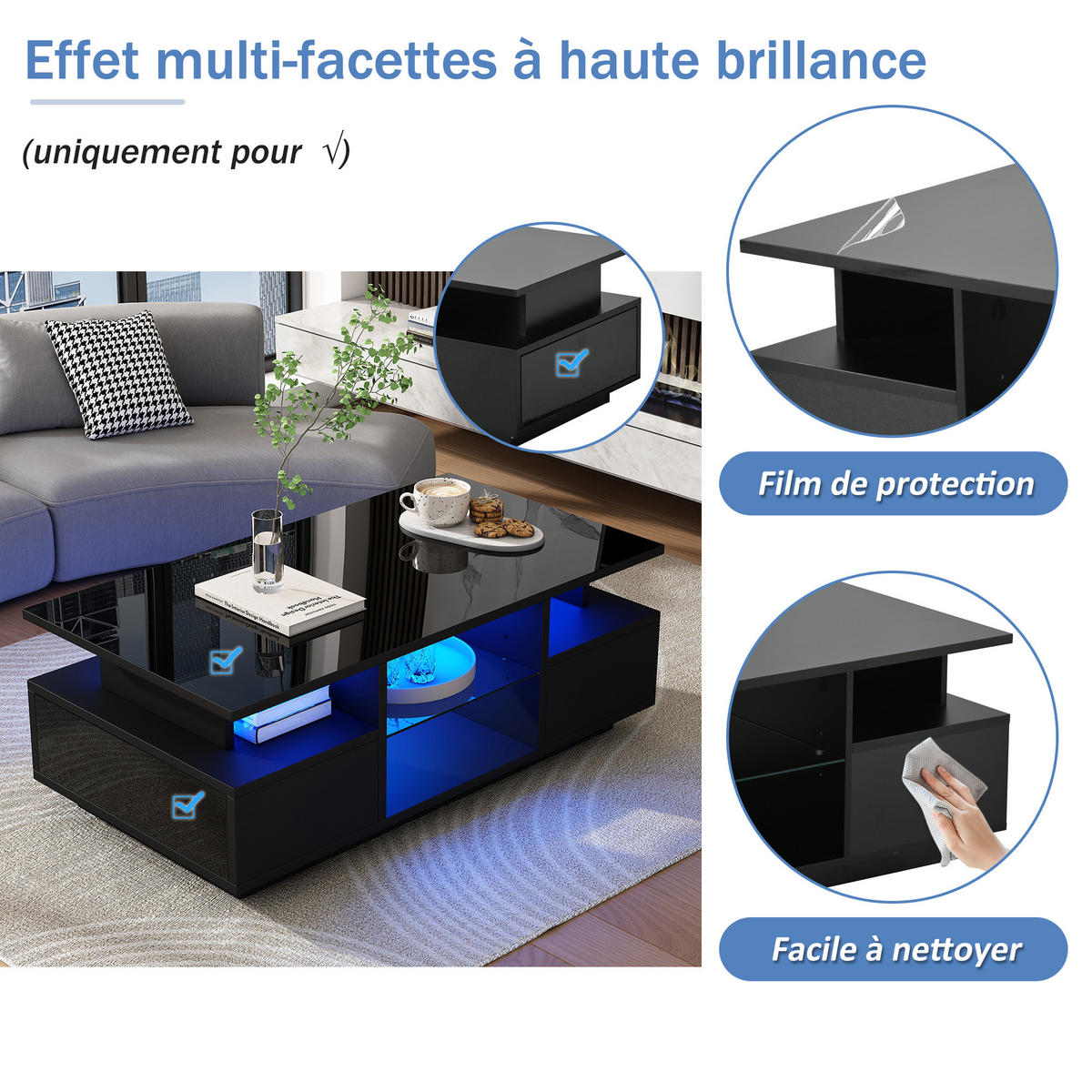 COUCHTISCH Schwarz - Schwarz, Holzwerkstoff (100/50/36cm)