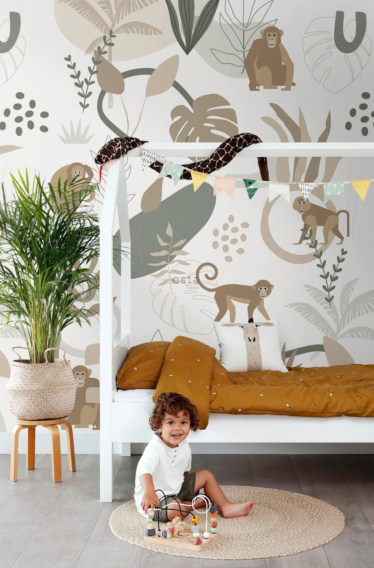 FOTOTAPETE Affen 200 x 279 cm - Beige, Papier (200/279cm) - ESTAhome