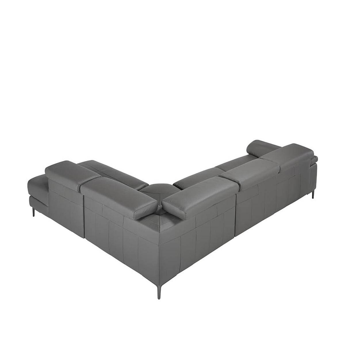 ECKSOFA Dunkelgrau Schwarz 295/232/97 cm - Dunkelgrau/Schwarz, Leder (295/232cm) - ANGEL CERDA