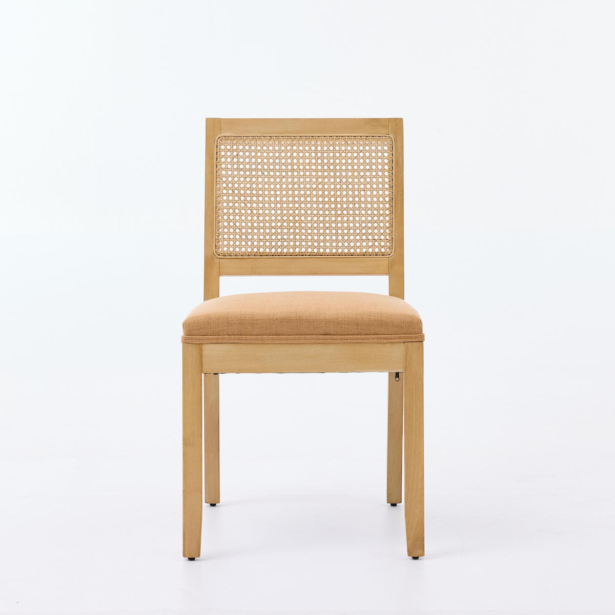 STUHL-SET DE-36363 2 Stück mit Rattan-Rückenlehne Beige - Cognac, Holz (48/86.5/56cm) - ComfortXL