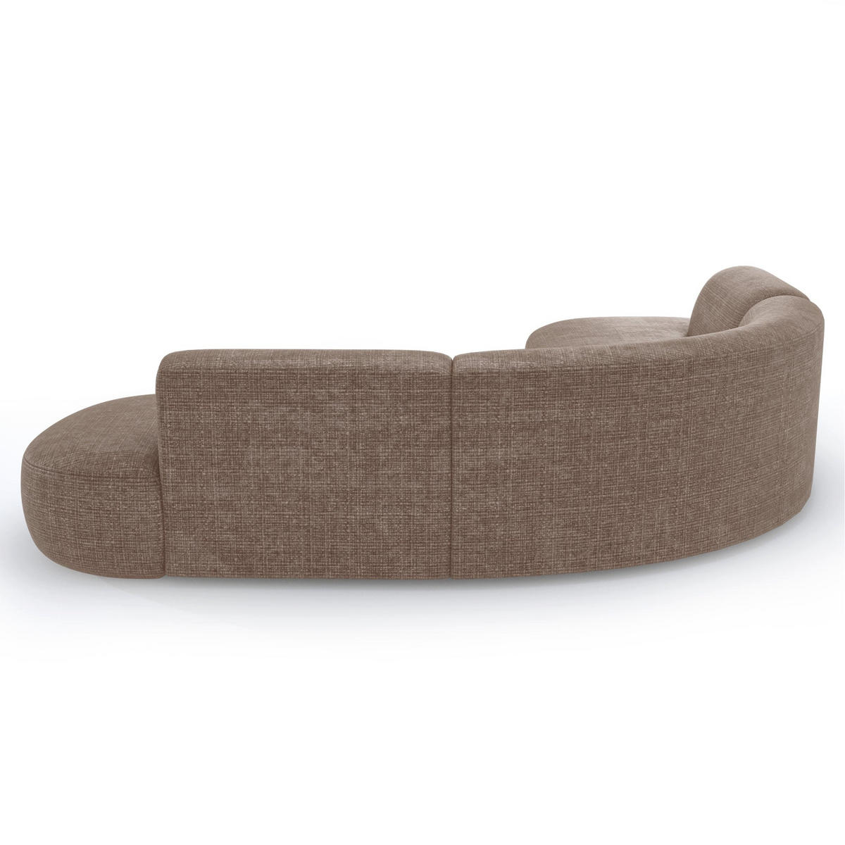 ECKSOFA WONDER Geprägter Samt Taupe 90cm - Taupe, Textil (90/250cm) - Premium Interiors