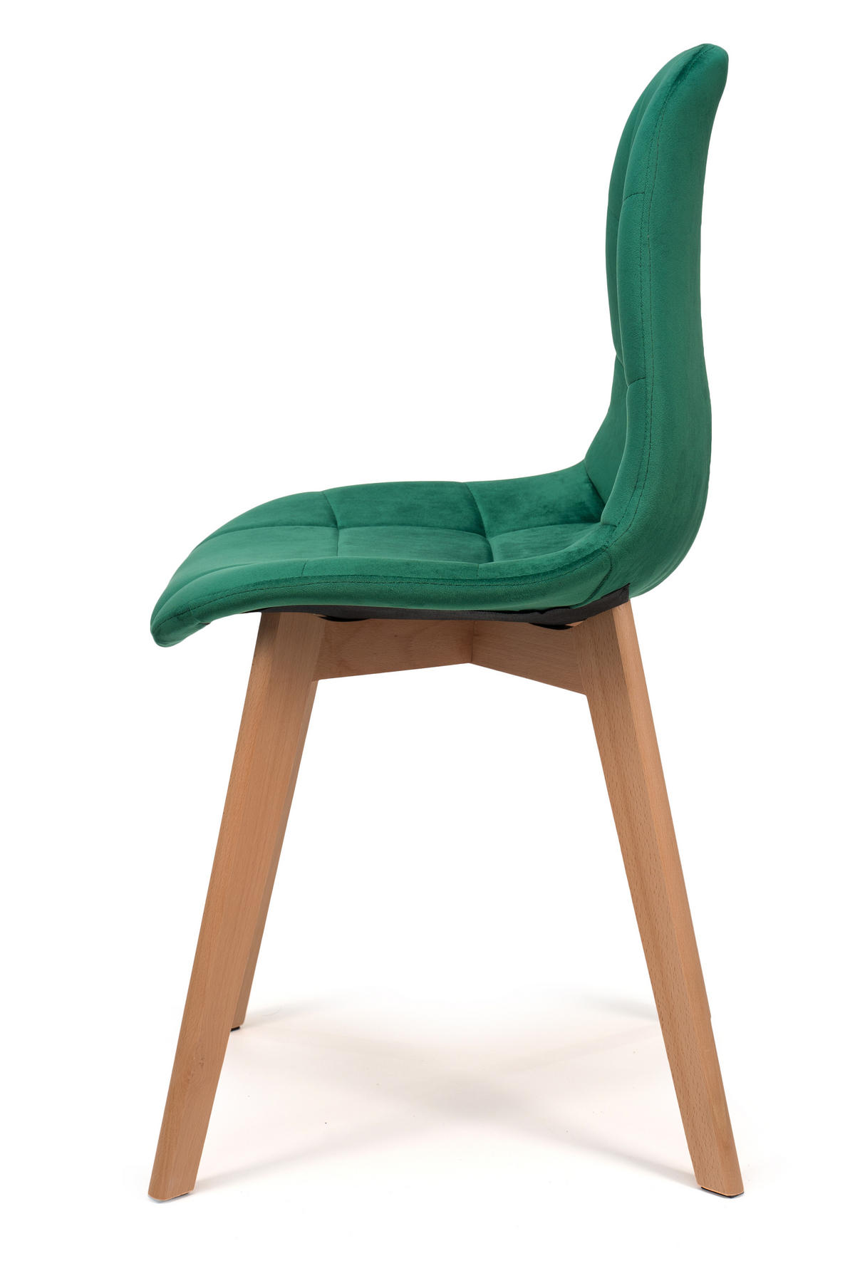 STUHL VEGAS im skandinavischen Stil - grün - Samt Velours - Naturfarben/Grün, Holz/Kunststoff (47/86/42cm) - NEW HOME