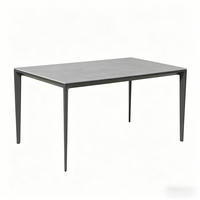 GARDEN ESSTISCH Platte & Stahl Grau, Matt - Grau, Metall (90/160/75cm) - Authentics