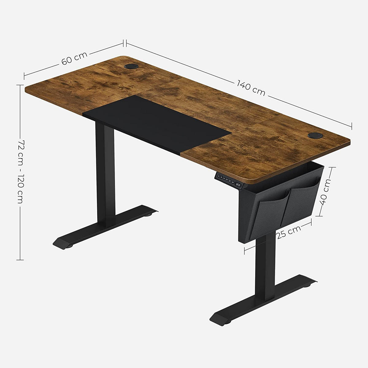 SCHREIBTISCH COMPUTERTISCH - Braun, Holzwerkstoff (140/60/120cm) - Hansiro