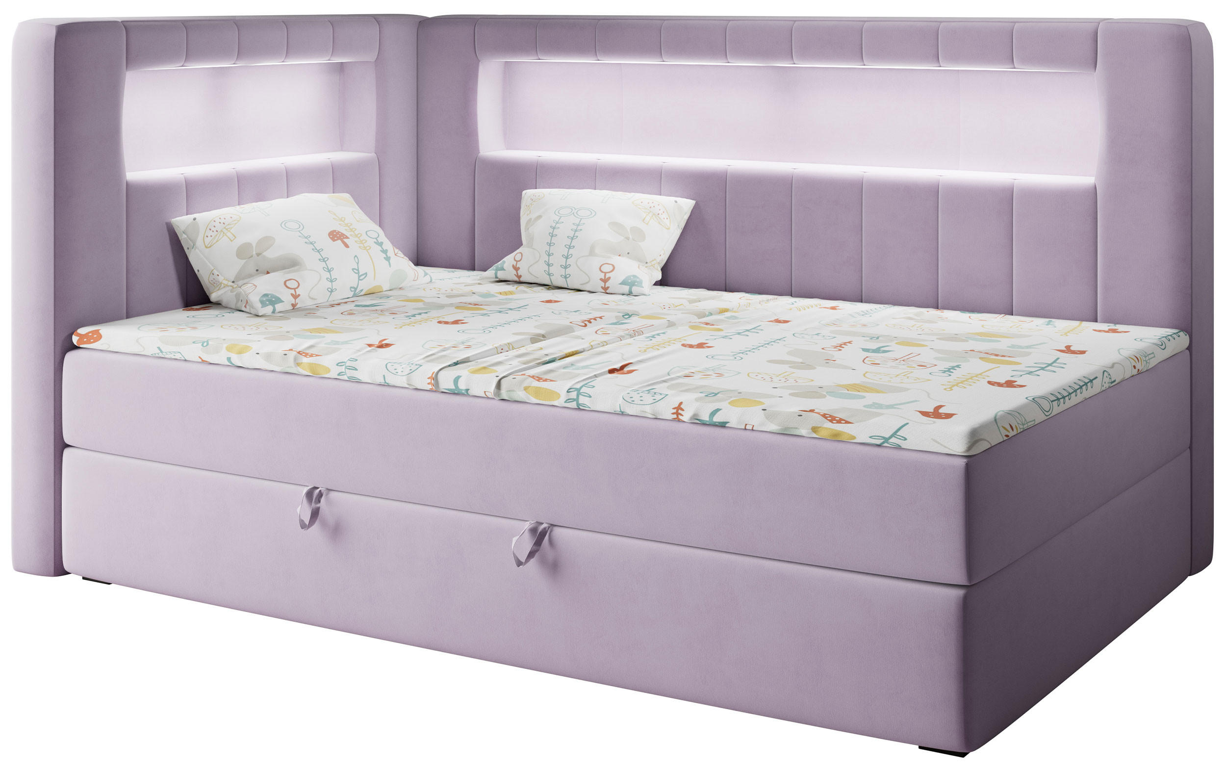 MKS Boxspringbett Violett 90x200 cm