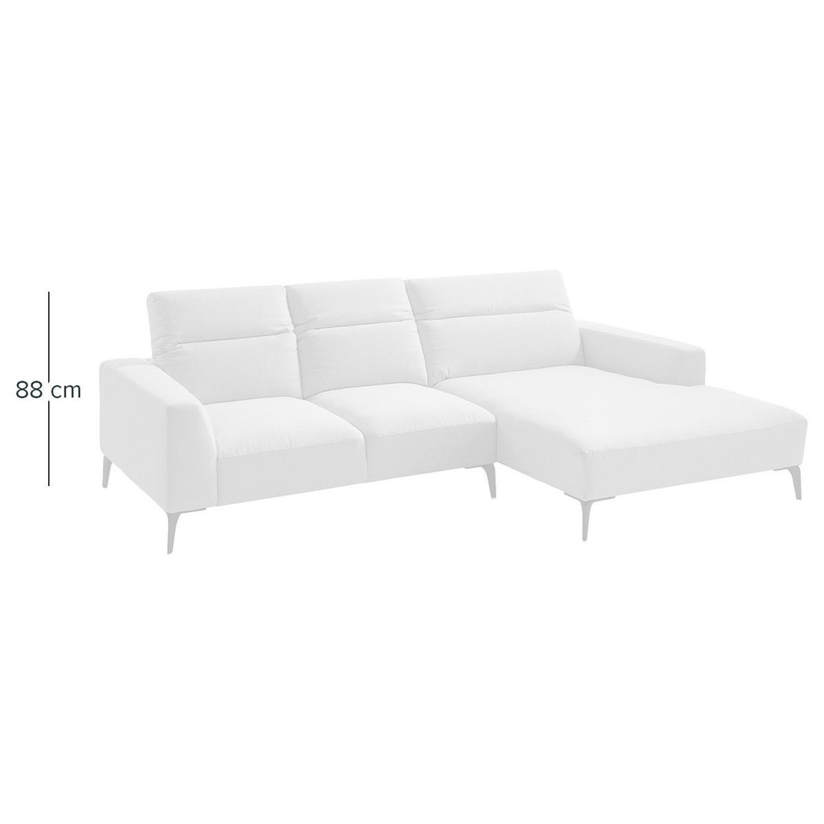 ECKSOFA mit Longchair - Beige/Schwarz, Textil/Metall (265/180cm) - home24