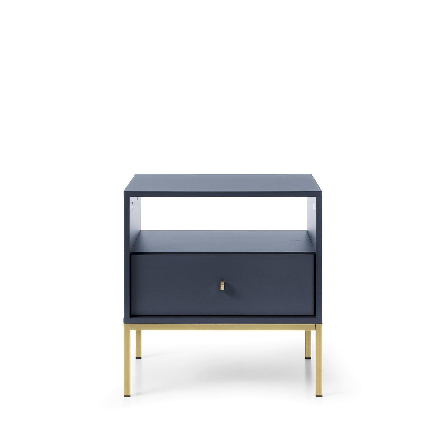 NACHTTISCH MONDO 53,6/56,2/39 cm Blau - Blau/Goldfarben, Holzwerkstoff (53.6/56.2/39cm) - MASSENO
