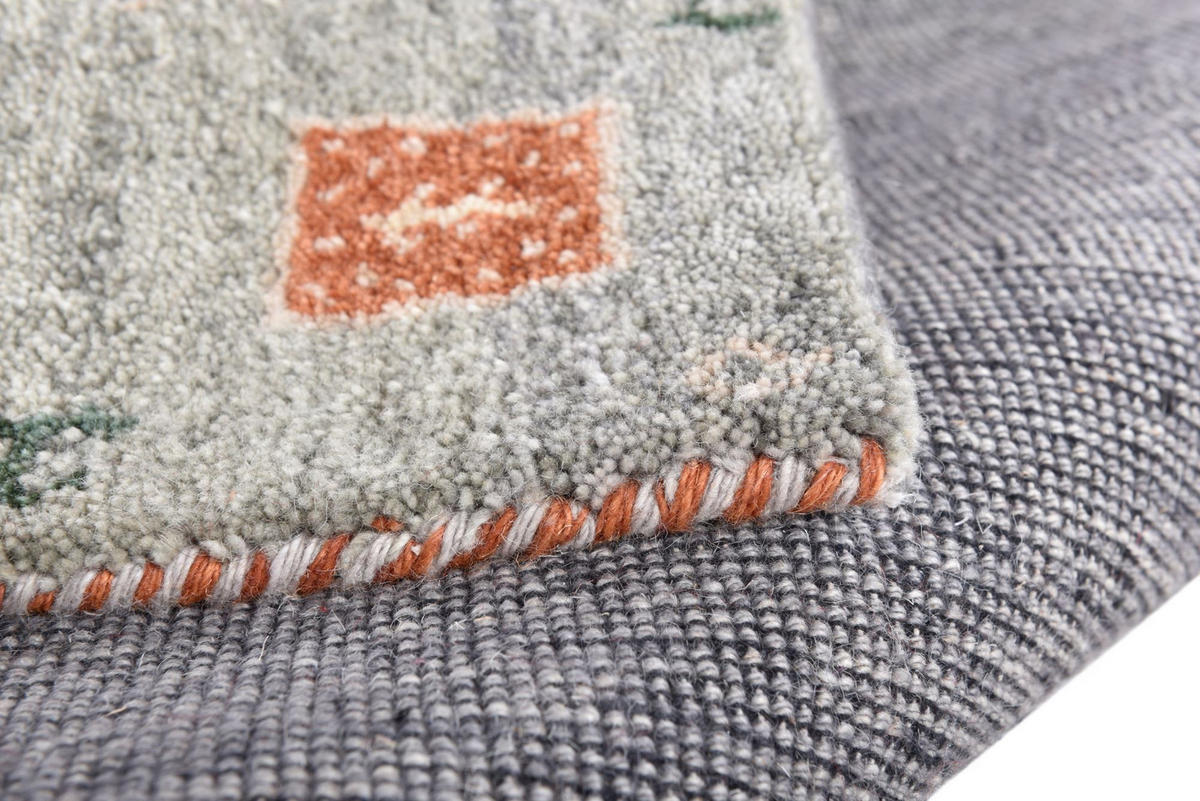 HANDKNÜPFTEPPICH Denver 70x140 cm - Grau, Textil (70/140cm) - THEKO