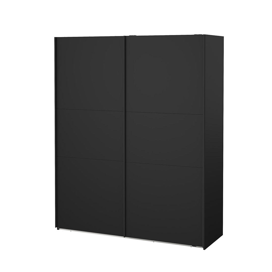 SCHIEBETÜRENSCHRANK, Como, Schwarz, Holzwerkstoff, 179 x 67 x 221 cm - Schwarz, Holzwerkstoff (179/221/67cm) - ebuy24