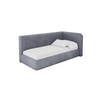 EINZELLBETT Jugendbett mit Bettkasten, Links - AURY 100x200 Grau - Grau, Holzwerkstoff/Textil (100/200cm) - ALTDECOR