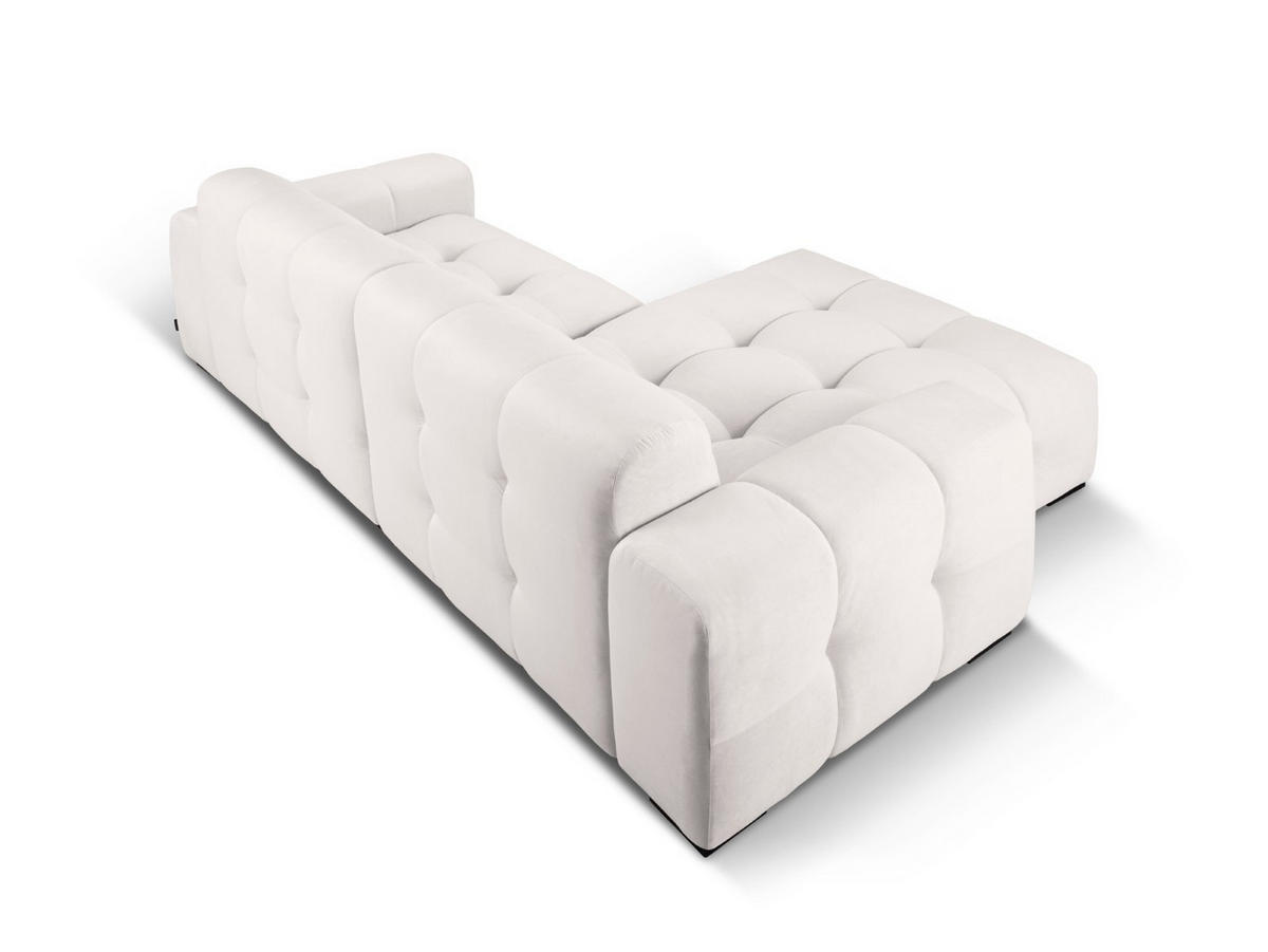 ECKSOFA links Kendal aus Samt hellgrau 4 Sitzplätze - Hellgrau, Textil (173/256cm) - Micadoni