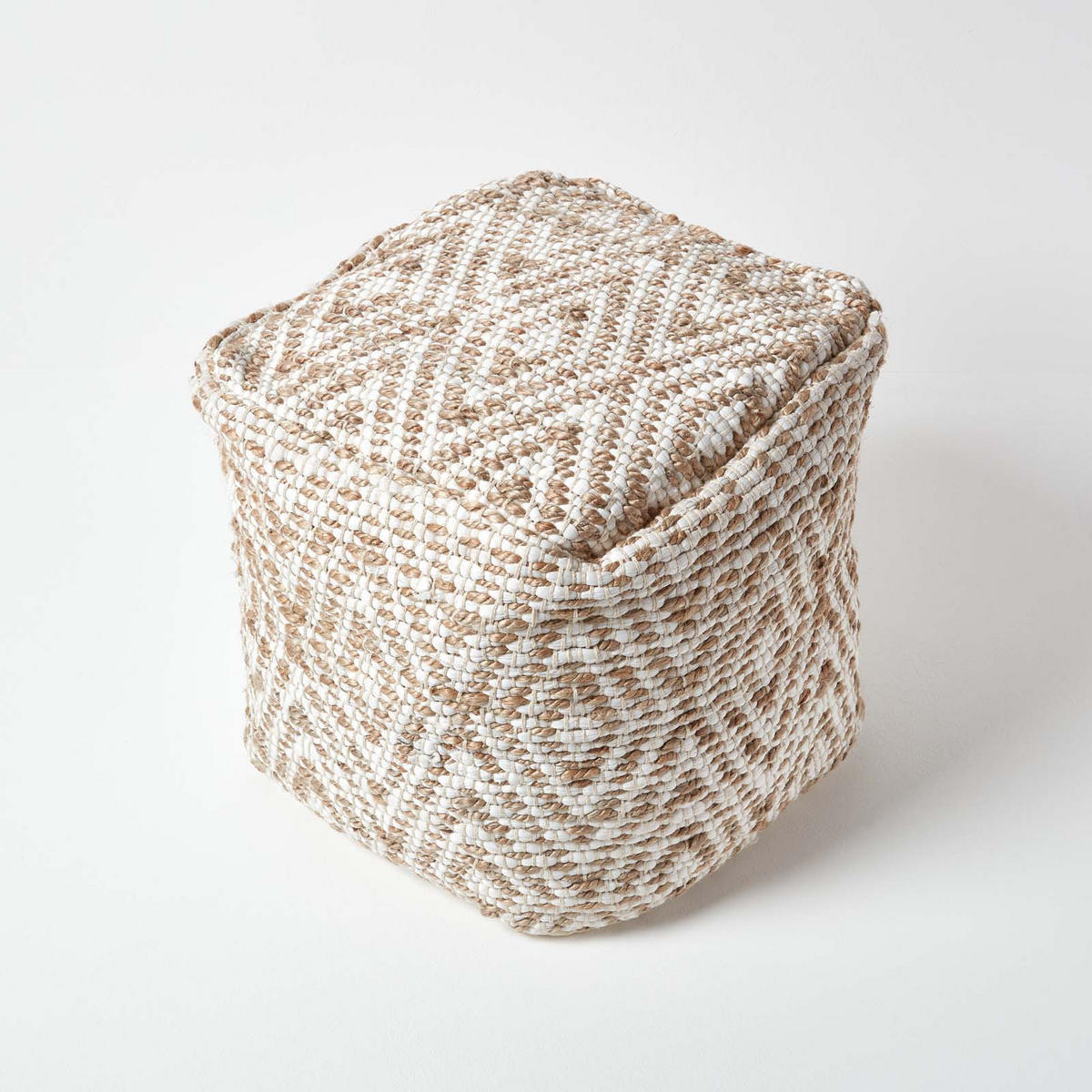 SITZWÜRFEL Sierra, beige mit Ethno-Muster, 40/40/40 cm - Beige, Textil (40/40/40cm) - Homescapes