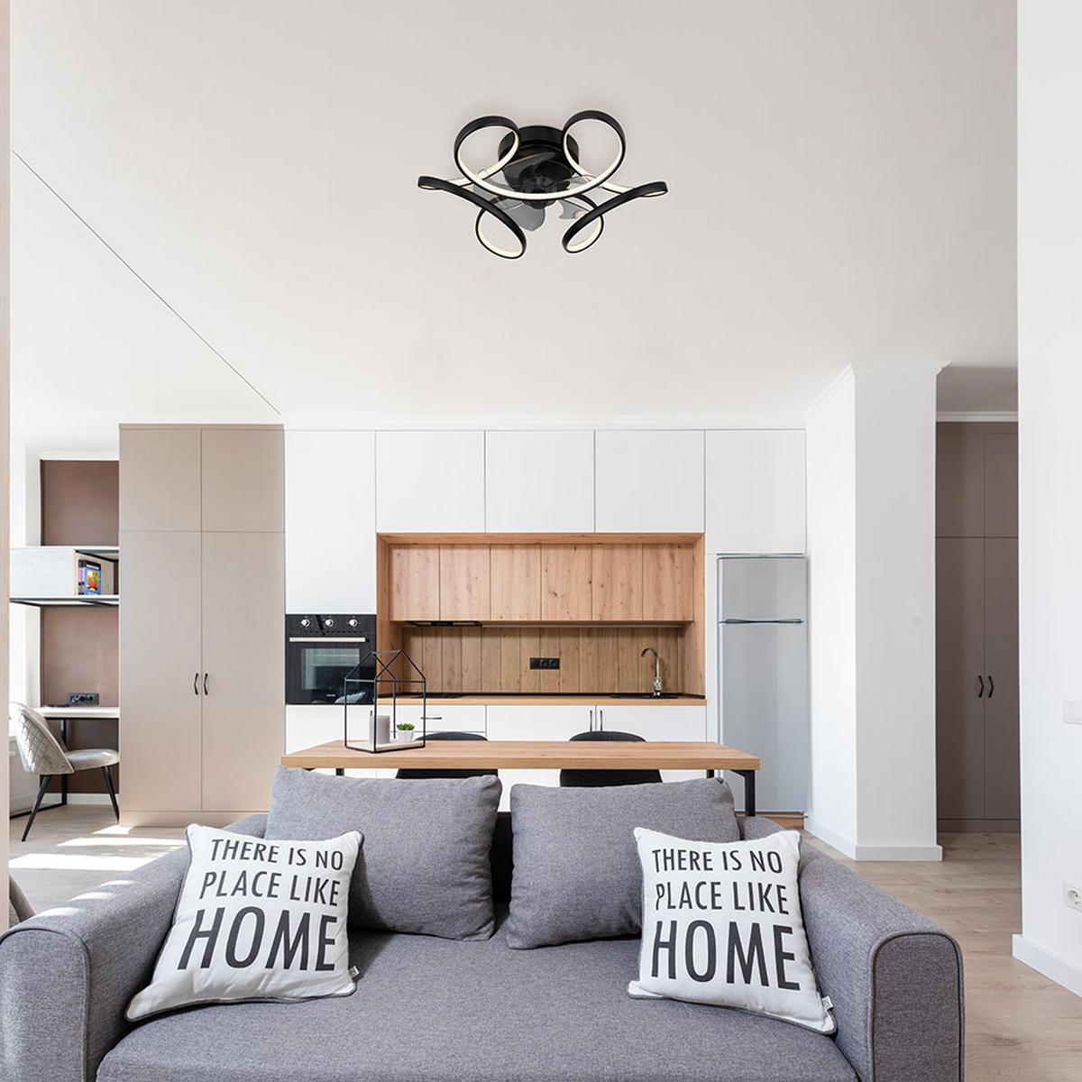 LED DECKENLEUCHTE Metall Schwarz - Schwarz, Metall (56/56/21cm) - Globo Lighting