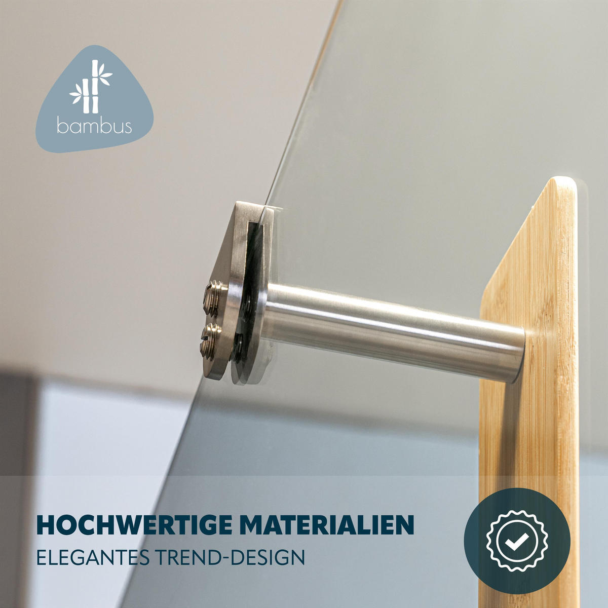 HANDTUCHHALTER 2in1 PIAZZA BAMBUS - Braun, Holz (18.5/60/10cm) - bremermann