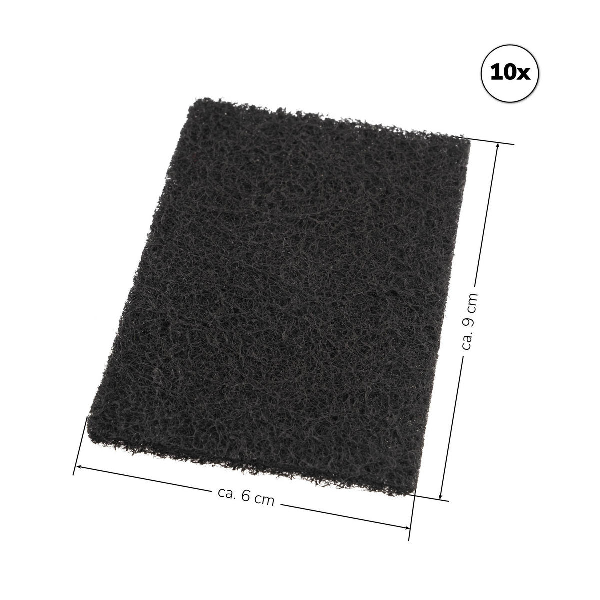 AKTIVKOHLEFILTER (10er Set) - Schwarz, Kunststoff (6/1/9cm) - eluno