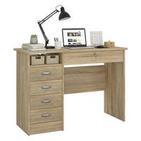 SCHREIBTISCH Eiche 48.5/109.3/75.6 cm - Braun, Holzwerkstoff (49/109/76cm) - DMORA